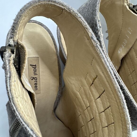 Paul Green Cayenne Peep Toe Bootie Boot Silver Heeled Zip UK 5 / US 7.5 - Picture 4 of 9